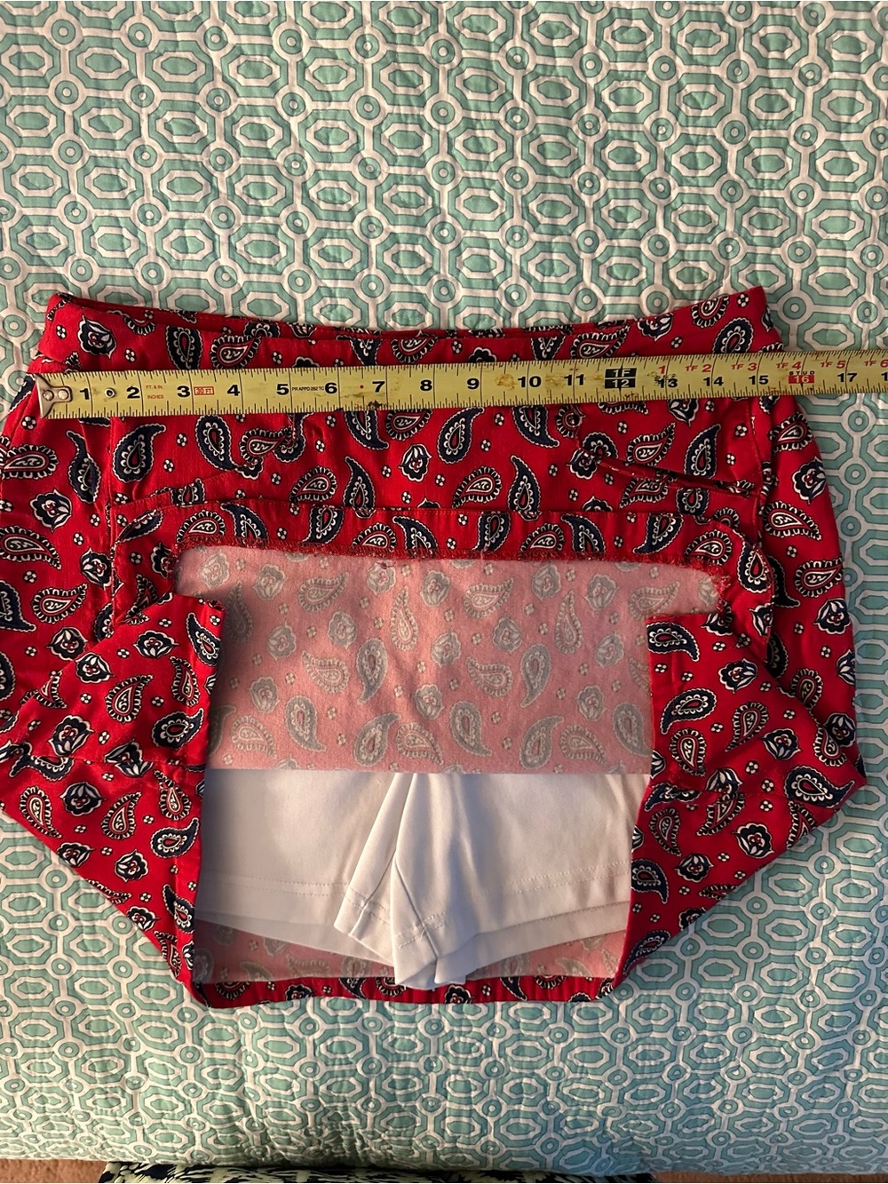 Red Paisley Women’s Skort with White Liner